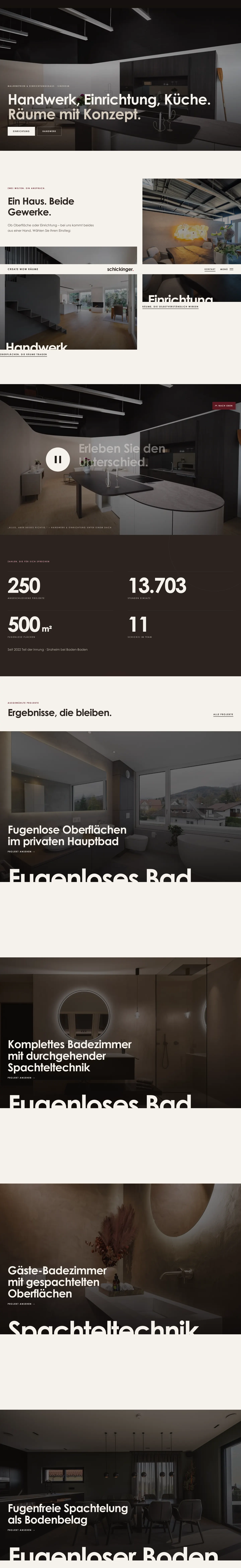 Die Startseite der Schickinger-Website